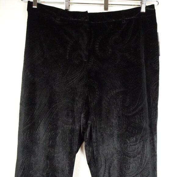 Dex Plus Velvet Pants Women's Plus Size 2X Black Paisley Textured - Picture 2 of 11